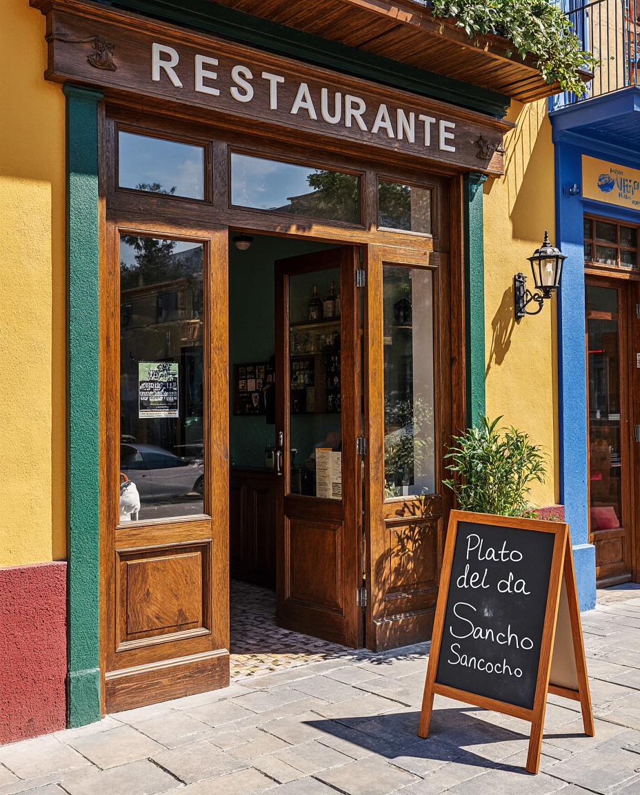 Restaurante con tablero tradicional